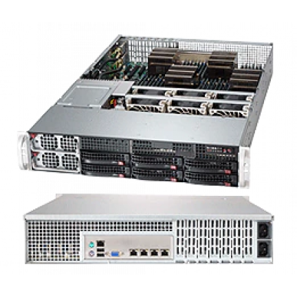 Supermicro 2U Quad AMD A+ SuperServer Barebones (H8QG7-LN4F), Dual PSU