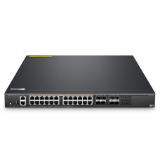 24-Port Ethernet L3 PoE++ Switch, 24 x 10GBASE-T/Multi-Gigabit, 4 x 10Gb SFP+, with 4 x 25Gb SFP28 Uplinks
